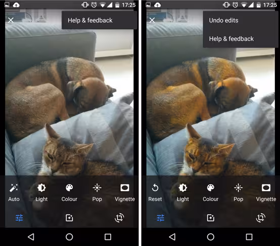 google photos undo edits function android