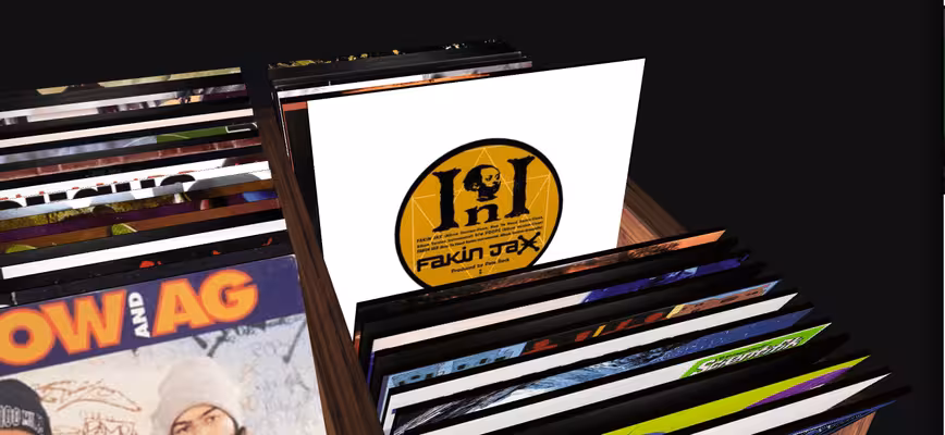hip-hop records crate