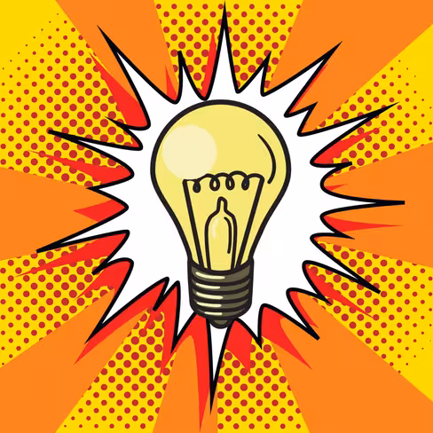 pop art, idea, lightbulb