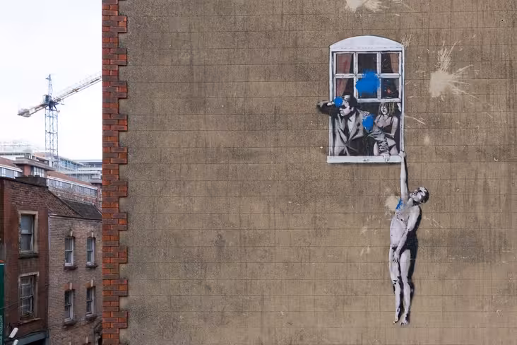 Piece by Banksy in Bristol, UK. 