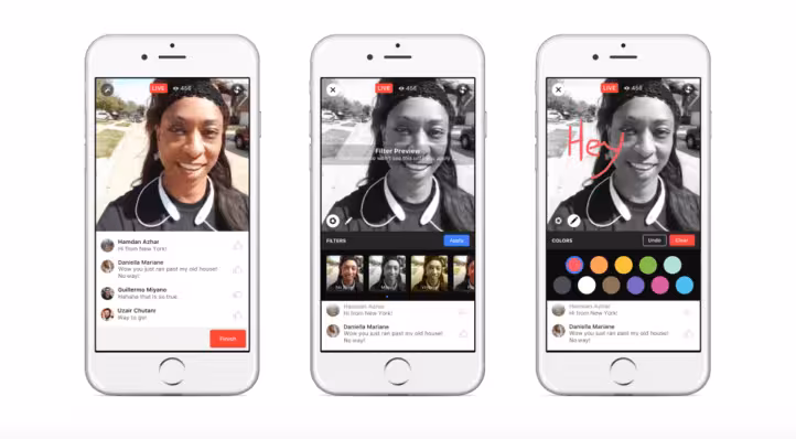 New editing features on Facebook Live.