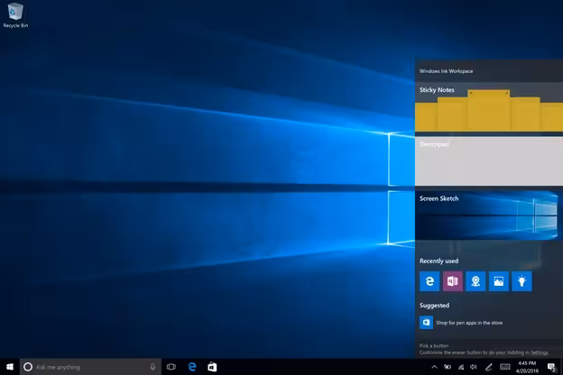 Windows 10 Anniversary Update Ink
