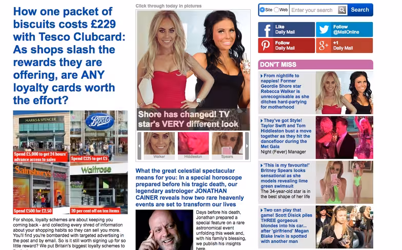 The Daily Mail's Don't Miss column