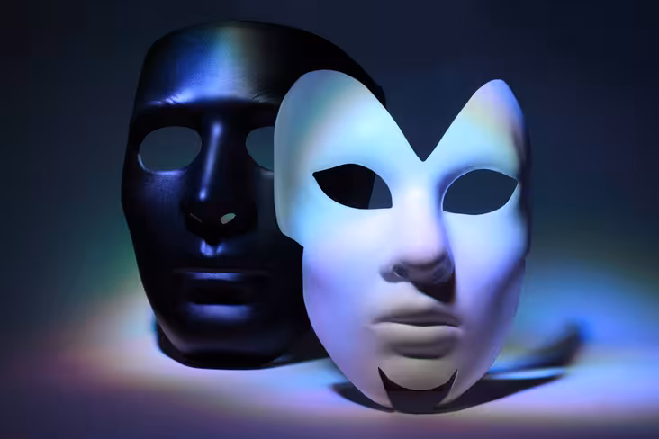 two faced, masks