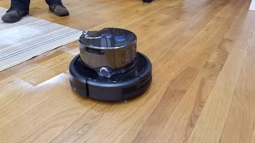 Dyson 360 Eye on top of a Roomba