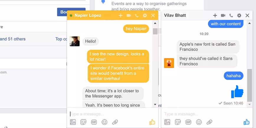 Facebook chat windows