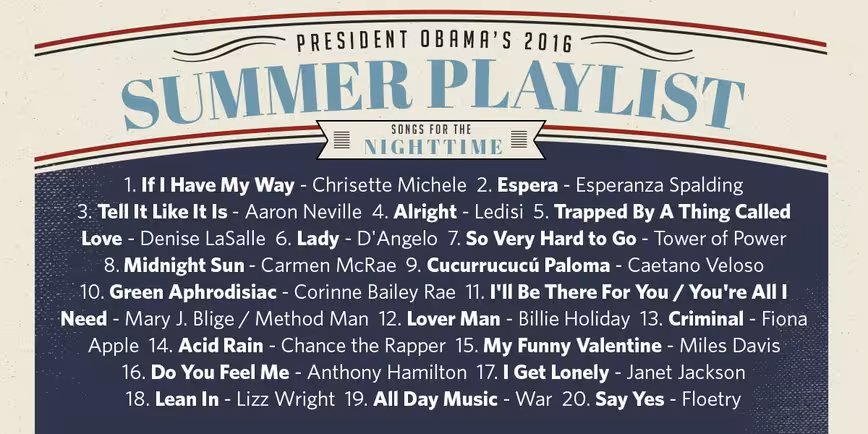 Obama Summer Playlist 2016