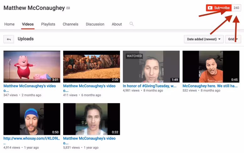 Matthew McConaughey youtube channel