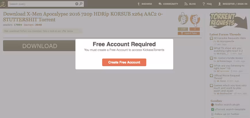 kickass torrents scam