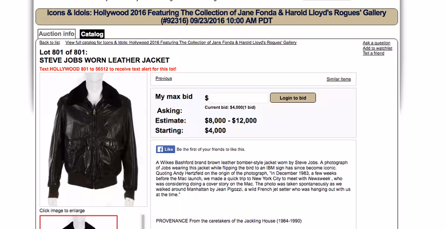 steve jobs auction 1