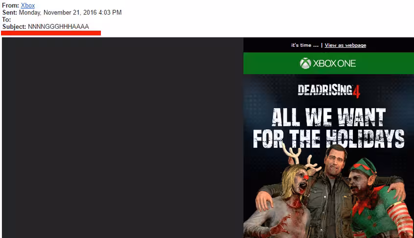 microsoft, dead rising 4, xbox, email, n-word
