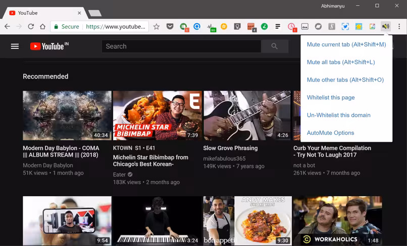 AutoMute provides a range of options for silencing browser tabs | Please don't judge my YouTube activity