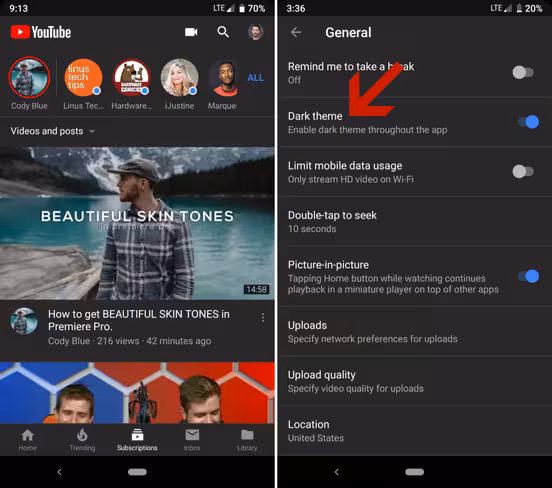 The new Dark theme for YouTube is far easier on the eyes than the bright white default theme