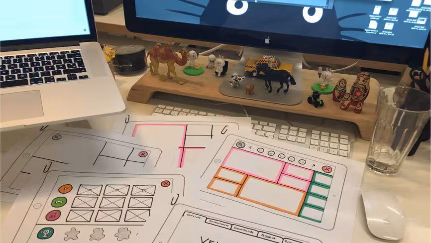 Hand-drawn wireframes makes designing for kids more fun