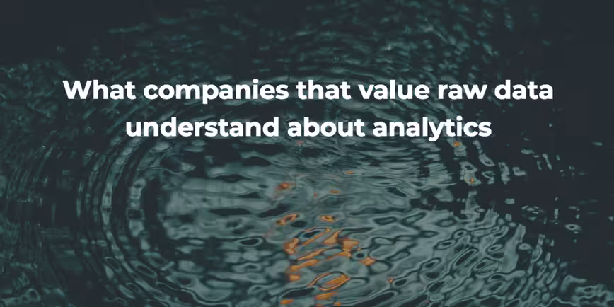 What companies that value raw data understand about analytics