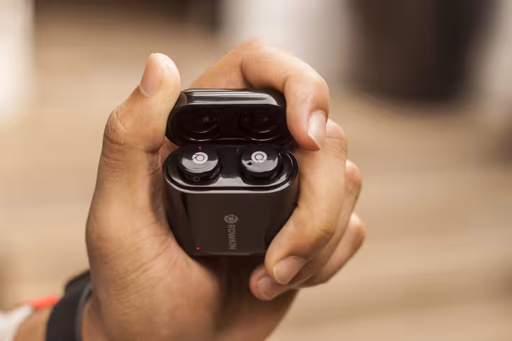 The Micro Touch features a compact case that's identical in size and shape to that of the Apple AirPods