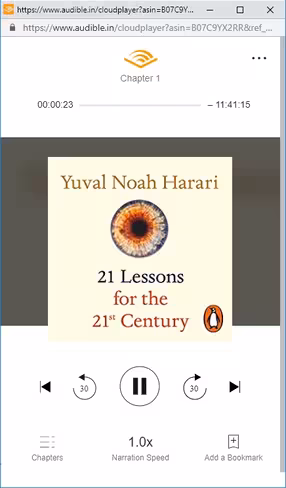 Audible offers mobile apps as well as a cloud player for listening on your desktop