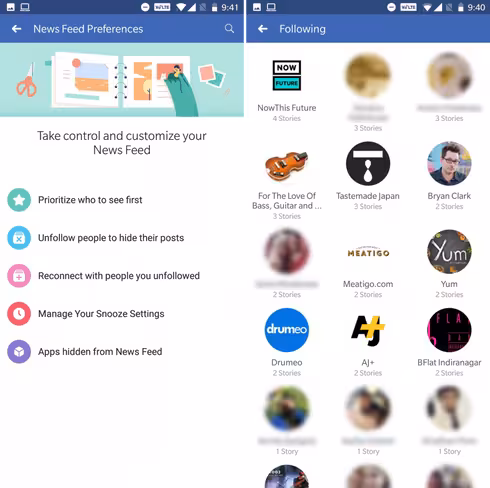 Facebook now lets you quickly unfollow people and Pages with just a tap