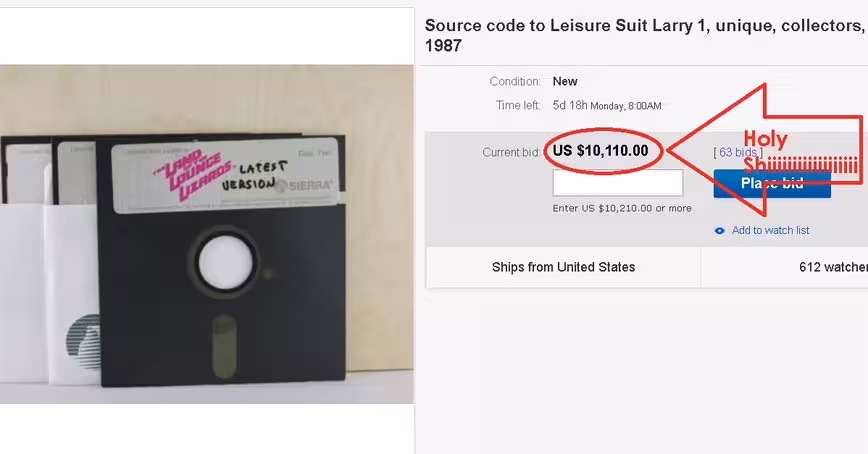 Leisure Suit Larry’s source code reaches over $10,000 in eBay bids