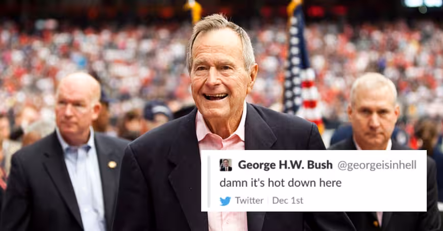Twitter suspended someone for tweeting as George Bush Sr. in hell