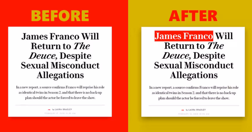 Celebrities accused of harassment won’t be forgotten, thanks to this Chrome extension