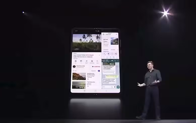 Samsung demonstrated how you could run three apps on the same screen with the Galaxy Fold
