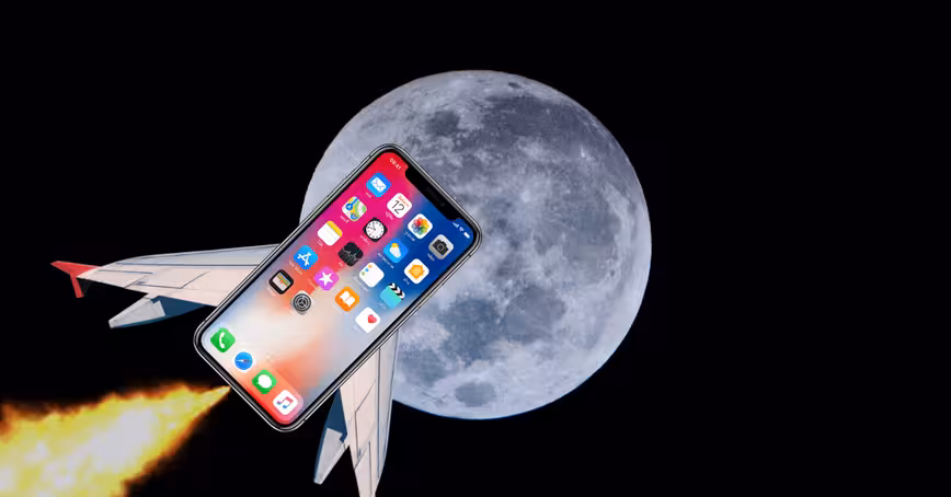 Would your mobile phone be powerful enough to get you to the moon?