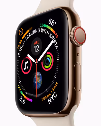 apple watch series 4 face from the side