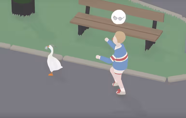 Untitled goose game stealing glasses