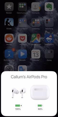 AirPods battery percentage