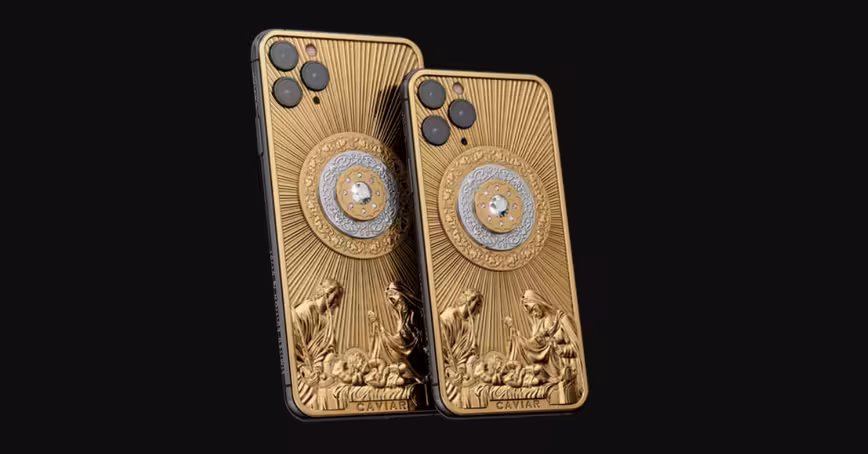 This gold-and-diamond-encrusted Jesus phone is the absolute most