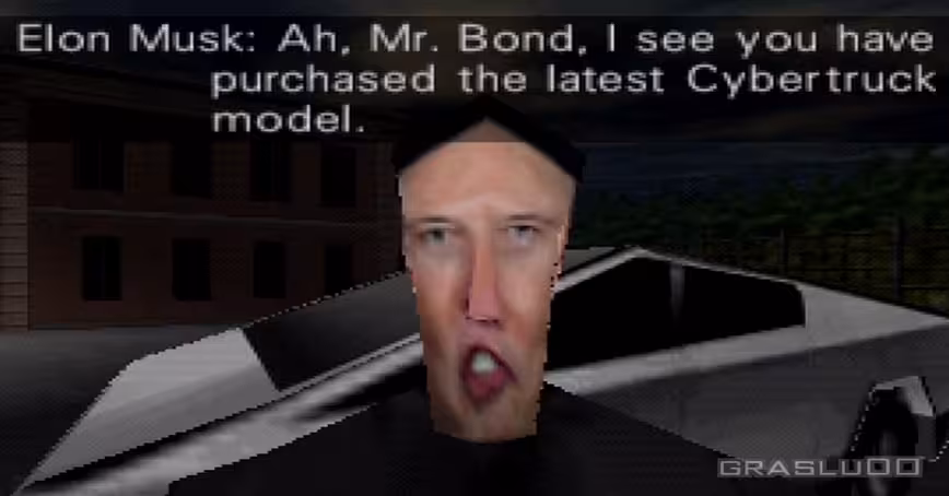 The Cybertruck looks right at home in this Goldeneye mod