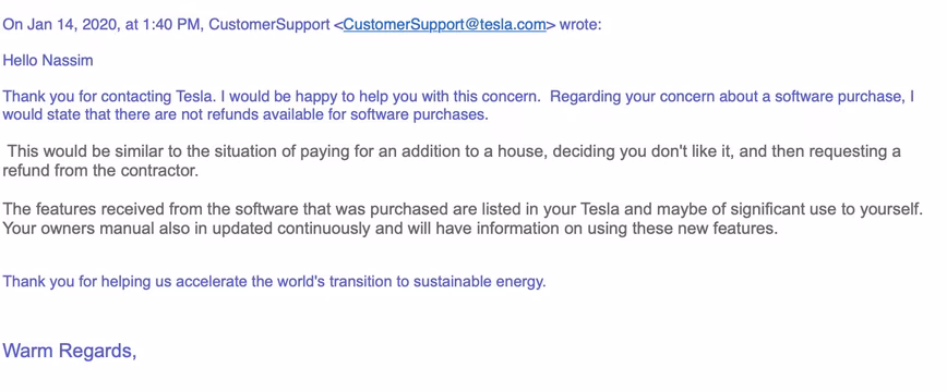 Taleb, Tesla, customer service, car, service, OTA