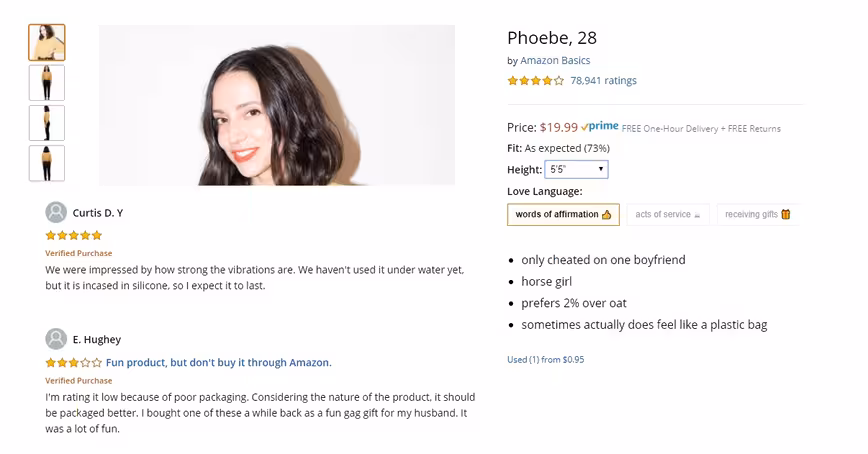 This Amazon parody dating site is hilarious… and also kind of creepy