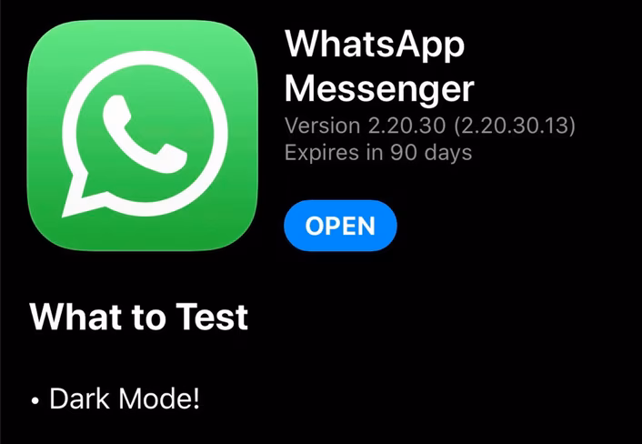 whatsapp, dark mode
