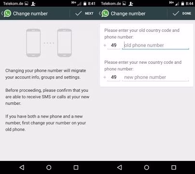 WhatsApp, number, change