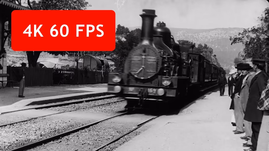 Watch: AI developer upscales famous 1895 train scene to 4K at 60 FPS