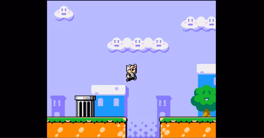 Bernie Sanders jumps like Mario in free platformer — yes, really