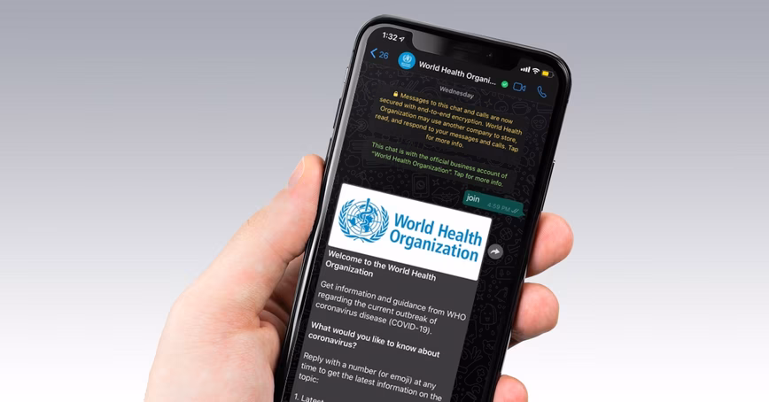 World Health Organization’s WhatsApp bot texts you coronavirus facts