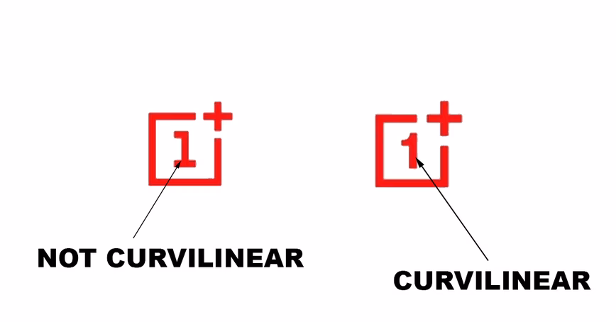 oneplus' new logo curvilinear