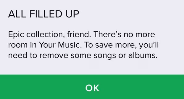spotify 10k library limit