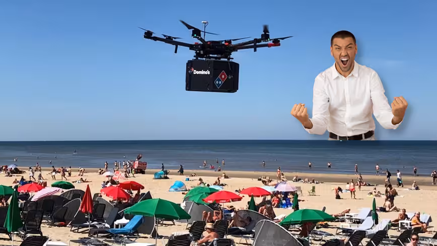Domino’s delivers pizza by drone to Dutch beach — but it was just a trial