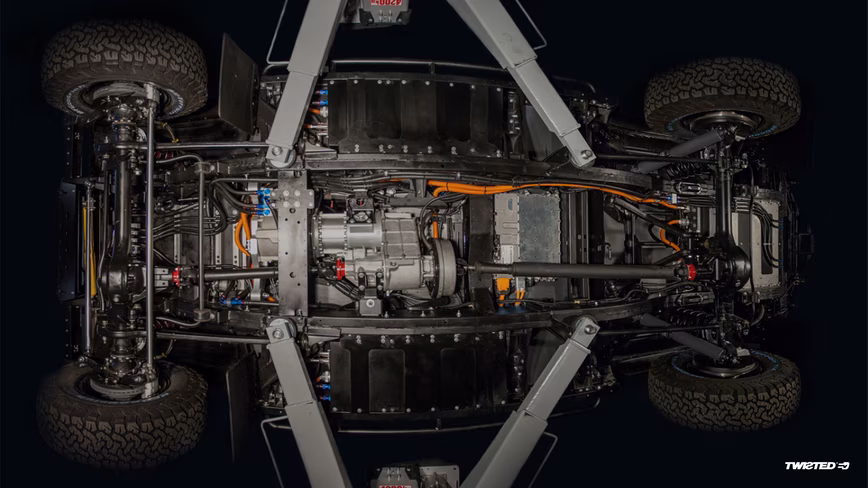 EV, transmission, underside, car, defender