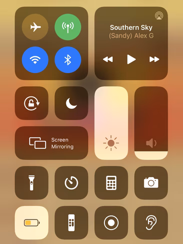 quickly turn on night shift control center