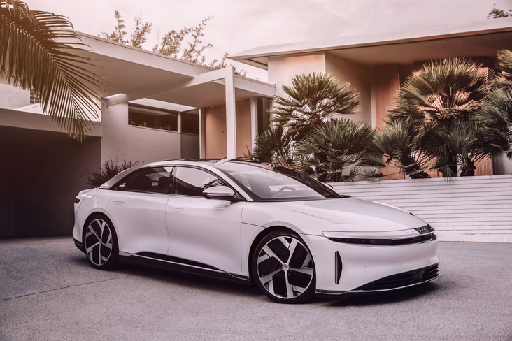 lucid, air, motors, ev, front