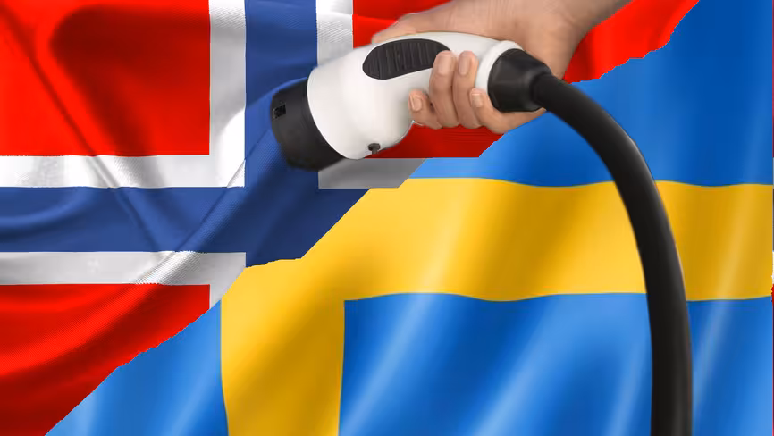 A pretty chart showing Norway and Sweden’s top EVs of the moment