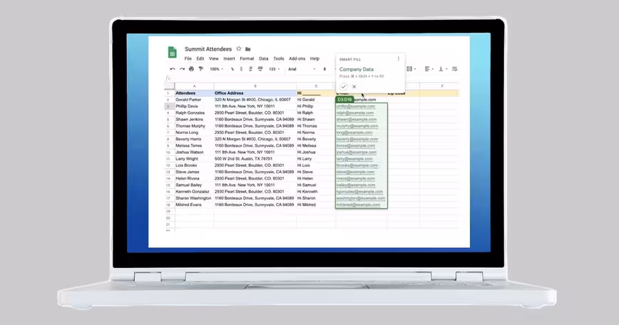 Google Sheets’ new Smart Autofill will save you precious time entering data