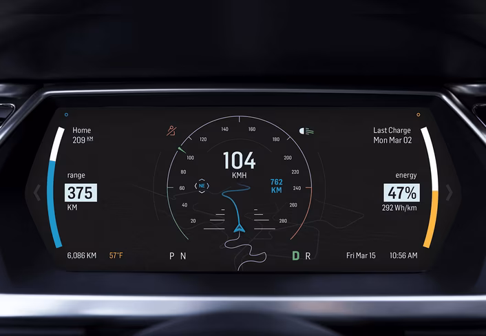 ev, car, dashboard, concept