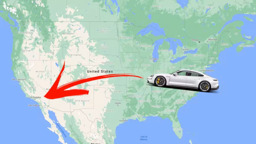 Porsche Taycan dethrones Tesla Model 3 as the fastest EV to cross the USA