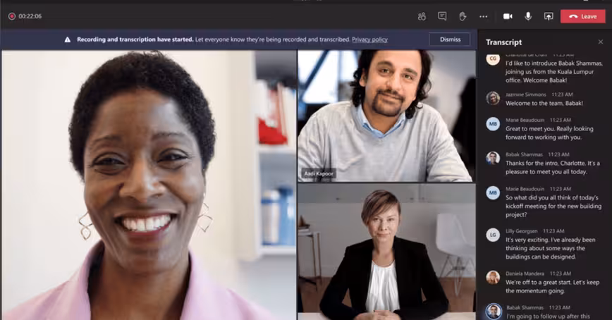 Microsoft Teams now offers AI-powered live meeting transcriptions